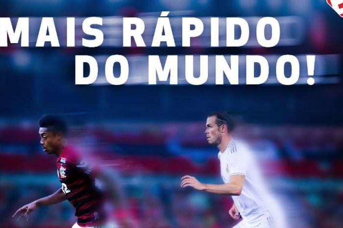 Striker Flamengo, Bruno Henrique, melampaui kecepatan lari bintang Real Madrid, Gareth Bale.