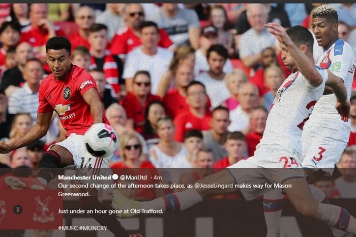 Laga Manchester United versus Crystal Palace di Old Trafford, Sabtu (24/8/2019).