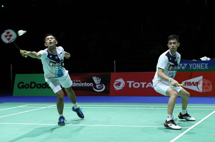 Pasangan ganda putra Indonesia, Fajar Alfian/Muhammad Rian Ardianto, berlaga pada babak semifinal Kejuaraan Dunia 2019 di St.Jakobshalle, Basel, Swiss, Sabtu (24/8/2019) waktu setempat atau Minggu dini hari WIB.