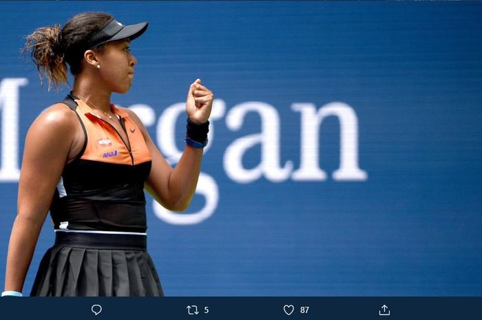 Petenis Jepang, Naomi Osaka, ketika bertanding dalam turnamen US Open 2019 Rabu (28/8/2019)