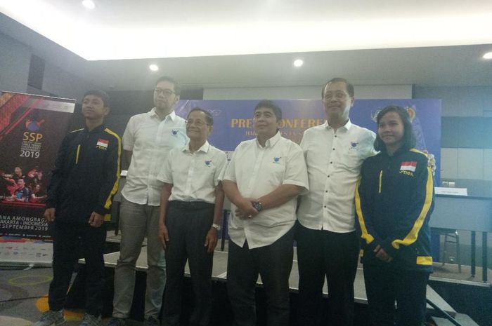 Konferensi pers Kejuaraan Tenis Meja Asia di FX Sudirman, Jakarta, Senin (2/9/2019).