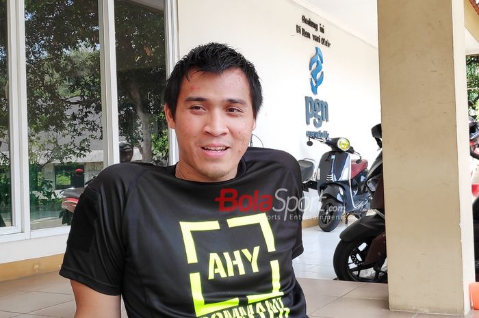 Kapten timnas bola voli Indoor Indonesia, Dio Zulfikri, berbicara di Padepokan Voli Sentul, Bogor, Jawa Barat, Senin (9/9/2019).