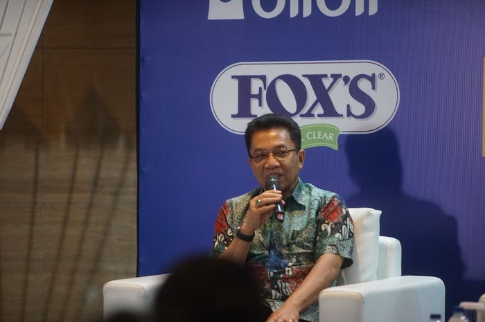 Sekjen PP PBSI Achmad Budiharto berbicara dalam konferensi pers jelang Indonesia Masters 2019 Super 100 di Ritz Carlton, Jakarta, Rabu (11/9/2019).