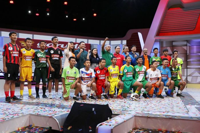 Suasana launching Liga Kompas Kacang Garuda U-14 di Studio 1 KompasTV, Sabtu (7/9/2019).