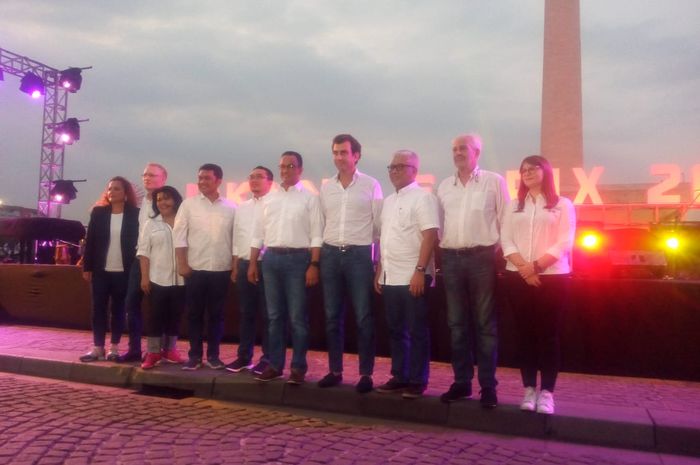 Gubernur DKI Jakarta, Anies Baswedan, dalam jumpa pers Formula E 2020 seri Jakarta di Monas, Jumat (20/9/2019).