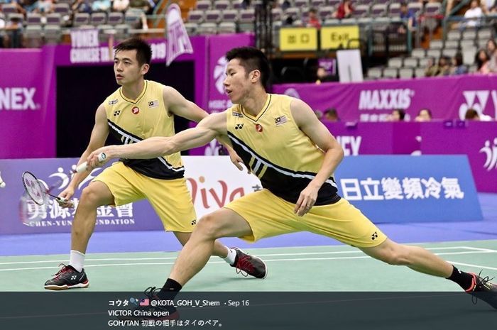 Pasangan ganda putra Malaysia, Goh V Shem (kiri)/Tan Wee Kiong.