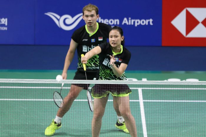 Rinov Rivaldy/Pitha Haningtyas Mentari pada babak pertama Korea Open 2019, Selasa, (24/9/2019)