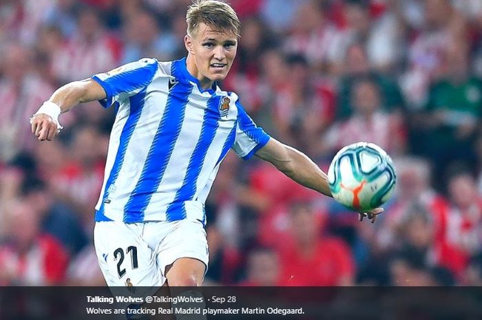 Gelandang serang milik Real Madrid yang kini dipinjamkan ke Real Sociedad, Martin Odegaard.