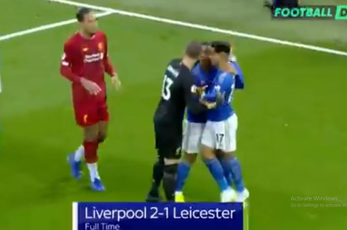 Sebuah perkelahian terjadi di akhir laga Liverpool Vs Leicester di Stadion Anfield, Sabtu (5/10/2019).