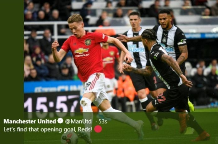 Laga Newcastle UNited versus Manchester United di St James' Park, Minggu (6/10/2019).