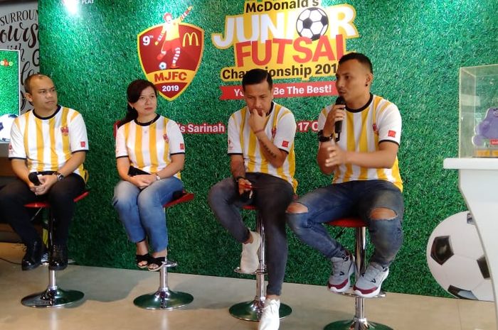 Konferensi pers McDonalds Junior Futsal Championship 2019 di McDonalds Sarinah, Jakarta, Kamis, (17/10/2019).