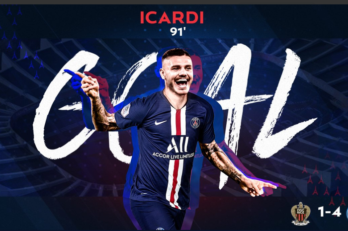 Mauro Icardi sudah mengoleksi 2 gol dan 1 assist buat PSG di Liga Prancis musim ini.