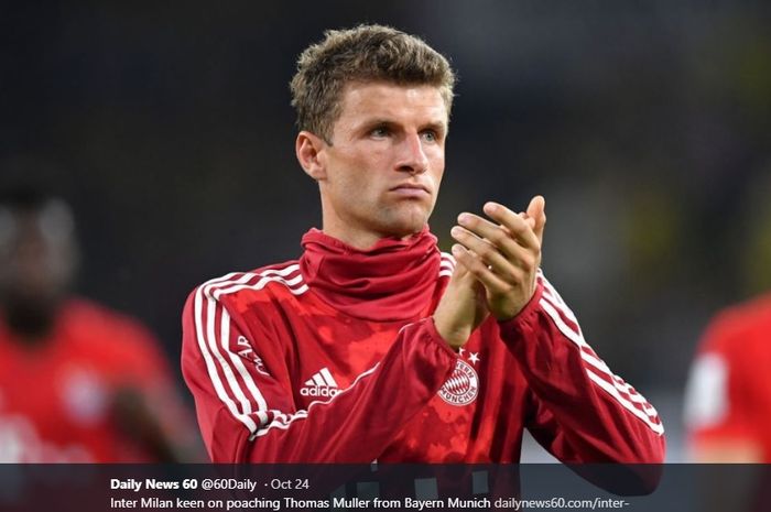 Pemain depan Bayern Muenchen, Thomas Mueller.