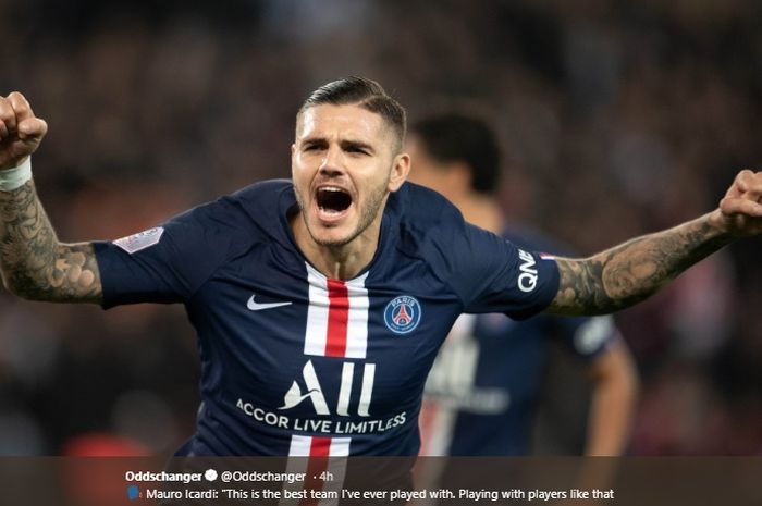 Penyerang Inter Milan yang tengah dipinjamkan ke Paris Saint-Germain, Mauro Icardi.