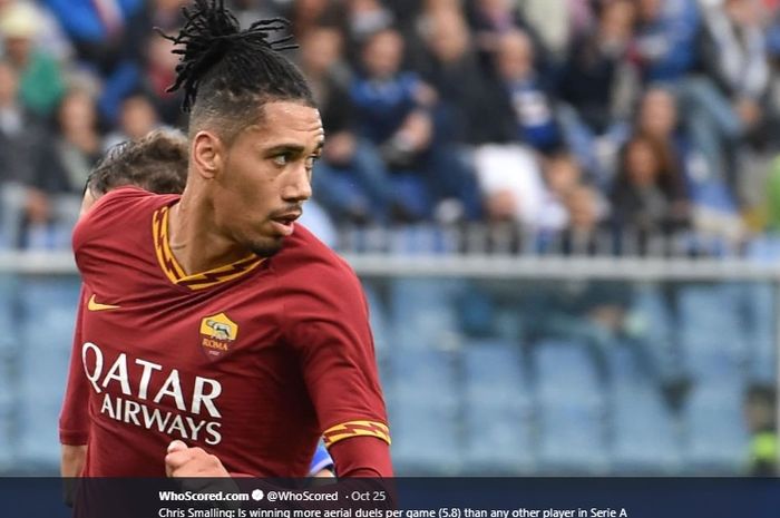 Bek tengah Manchester United yang saat ini tengah dipinjamkan selama satu musim di AS Roma, Chris Smalling.