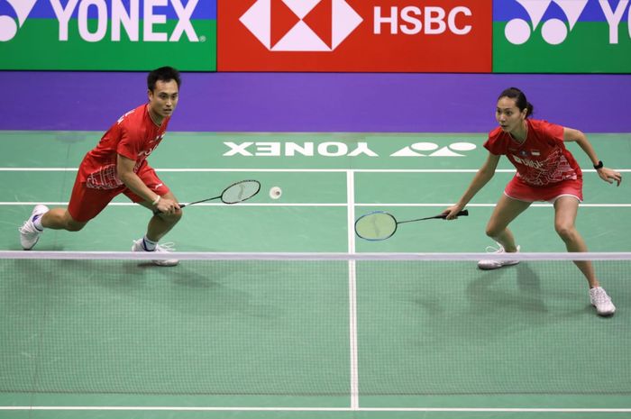 Pasangan ganda campuran Indonesia, Hafiz Faizal/Gloria Emanuelle Widjaja, tampil pada babak pertama Hong Kong Open 2019 di Hong Kong Coliseum, Selasa (12/11/2019).