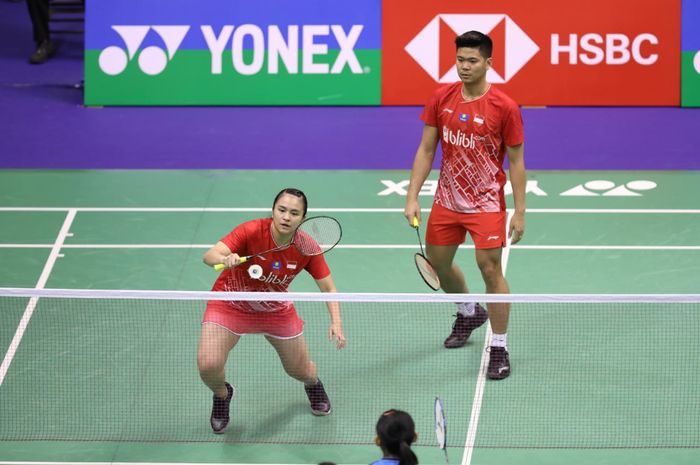 Ganda campuran Indonesia, Praveen Jordan/Melati Daeva Oktaviani saat tampil pada Hong Kong Open 2019, Rabu (13/11/2019)