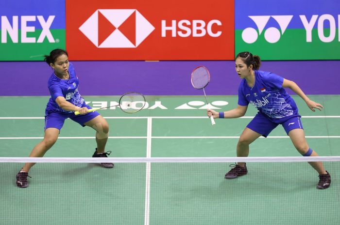 Pasangan Siti Fadia Silva Ramadhanti/Ribka Sugiarto saat berlaga pada ajang Hong Kong Open 2019 Rabu (13/11/2019)