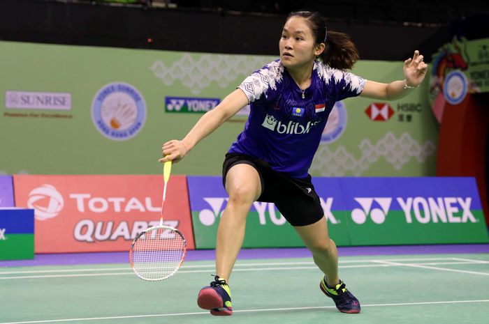 Pemain tunggal putri Indonesia, Ruselli Hartawan, saat tampil pada babak perempat final Hong Kong Open 2019, Jumat (15/11/2019)