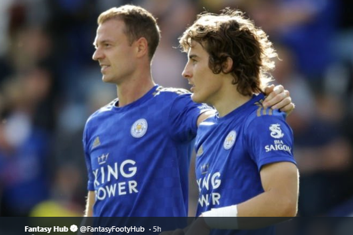 Duet bek Leicester, Jonny Evans dan Caglar Soyuncu menjadi incaran Manchester City.