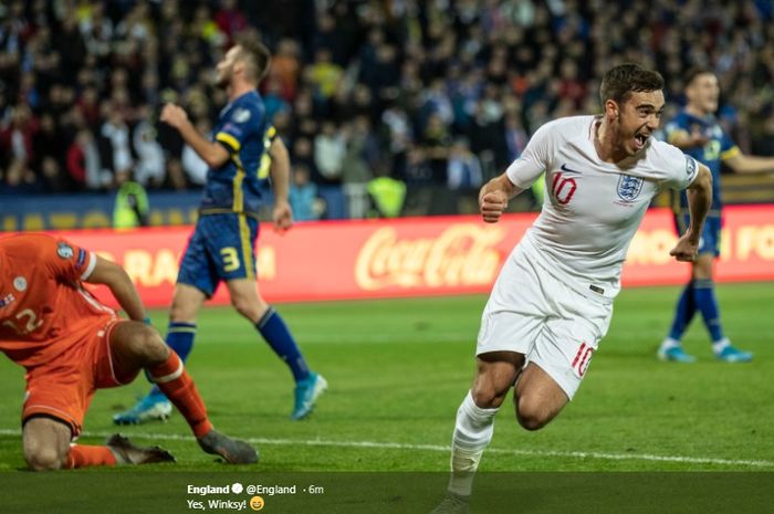 Pemain tengah timnas Inggris, Harry Winks, sukses mencetak gol pembuka bagi timnya kala menghadapi timnas Kosovo dalam lanjutan pertandingan Kualifikasi Euro 2020, Minggu (17/11/2019).