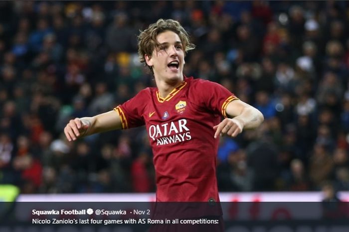 Pemain muda AS Roma, Nicolo Zaniolo.