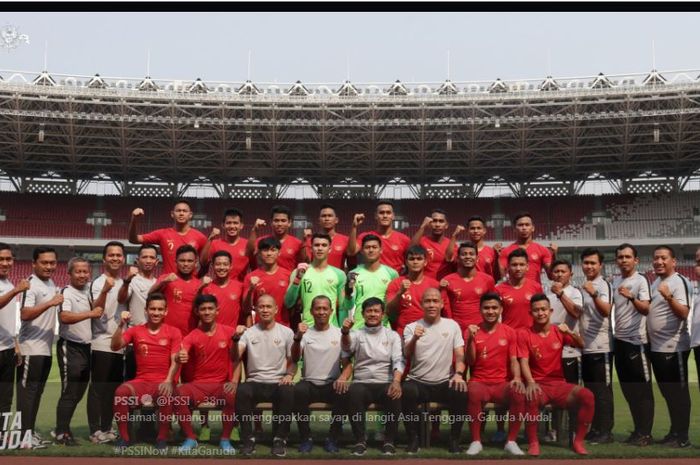 Kontingen timnas U-22 Indonesia di SEA Games 2019.