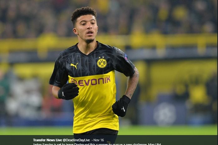 Winger Borussia Dortmund, Jadon Sancho, tengah diincar serius oleh Manchester United dan Liverpool.