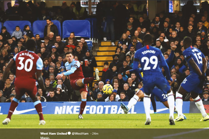 Laga Chelsea kontra West Ham pada pekan ke-14 Liga Inggris, Sabtu (30/11/2019) di Stamford Bridge.