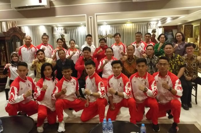 Tim wushu Indonesia yang akan berlaga pada SEA Games 2019 di Filipina.