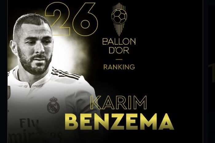 Karim Benzema peringkat 26 Ballon d Or 2019.