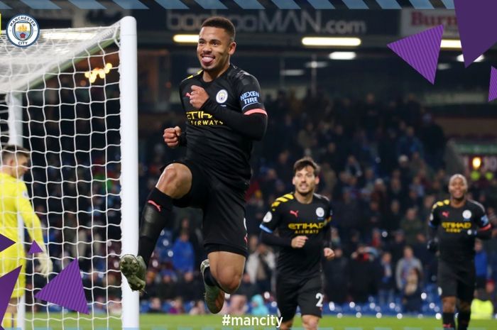 Striker Manchester City, Gabriel Jesus, sukses mencetak gol keduanya pada pertandingan melawan Burnley di Stadion Turf Moor dalam lanjutan pertandingan Liga Inggris pekan ke-15, Selasa (3/12/2019) atau Rabu dini hari WIB.