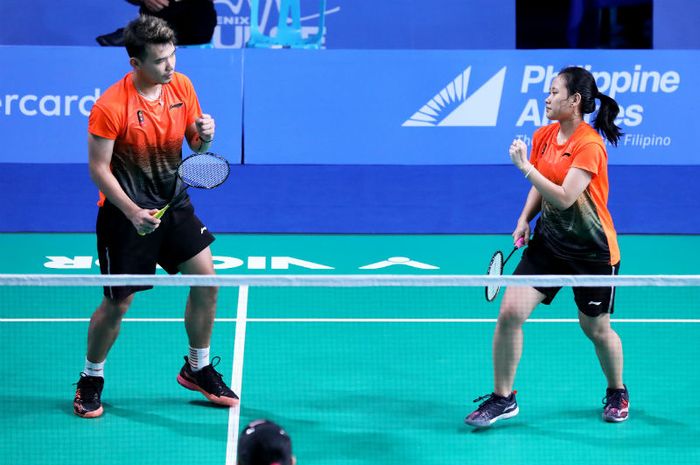 Pasangan ganda campuran Indonesia, Rinov Rivaldy/Pitha Haningtyas Mentari, tampil pada perempat final SEA Games 2019, Sabtu (7/12/2019)