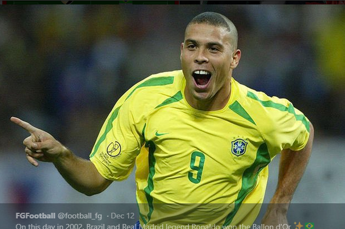 Penyerang legendaris timnas Brasil, Ronaldo Luis Nazario de Lima.