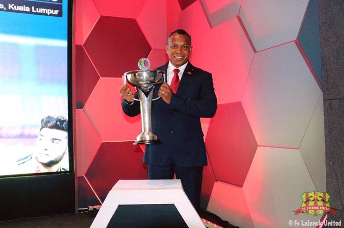 Presiden klub Lalenok United, Pedro Belo dalam drawing Piala AFC 2020 di AFC House, Kuala Lumpur, Malaysia, 14 Desember 2019.