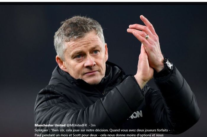 Pelatih Manchester United, Ole Gunnar Solskjaer.