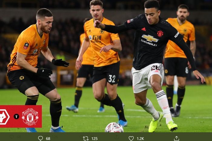 Laga Wolverhampton Wanderers vs Manchester United pada babak ketiga Piala FA, Sabtu (4/1/2020) di Stadion Molineux, berakhir 0-0 di babak pertama.