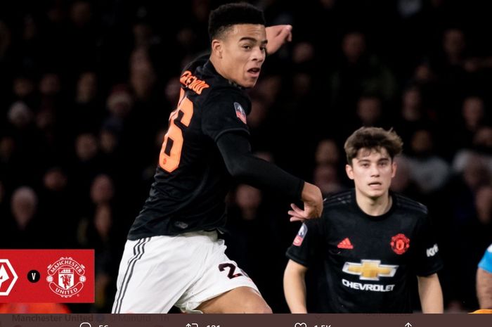 Mason Greenwood, gagal membawa Manchester United meraih kemenagan di babak ketiga Piala FA melawan Wolverhampton Wanderers, Sabtu (4/1/2020) di Molineux Stadium.