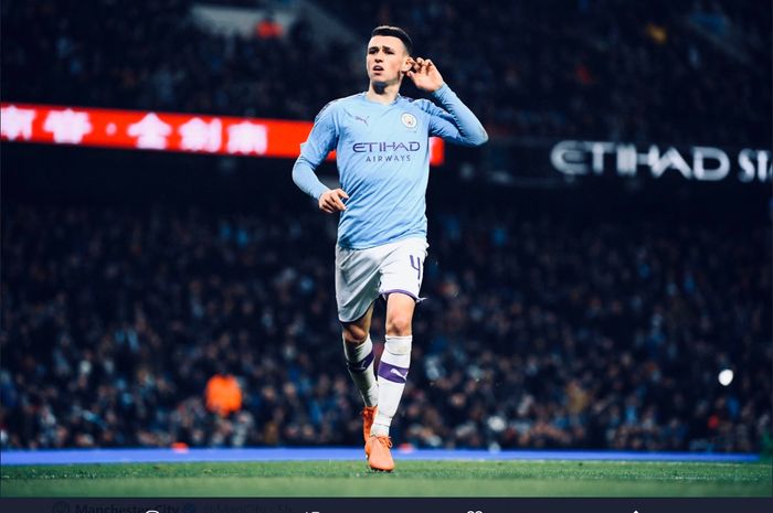 Taylor Harwood-Bellis, mencetak gol buat Manchester City dalam laga melawan Port Vale di babak ketiga Piala FA, Sabtu (4/1/2020) di Stadion Etihad. 