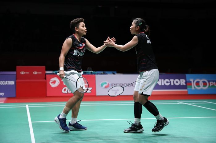 Ganda putri Indonesia, Greysia/Apriyani saat berlaga pada babak semifinal Malaysia Masters 2020, Sabtu (11/1/2020)