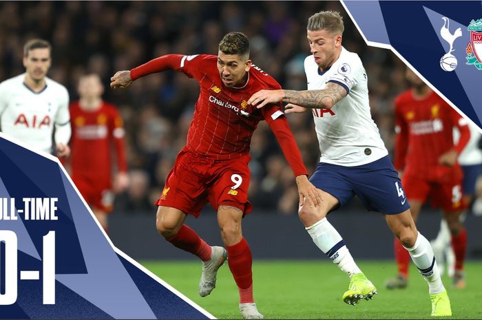 Gol Roberto Firmino memastikan kemenangan 1-0 Liverpool atas tuan rumah Tottenham Hotspur pada pekan ke-22 Liga Inggris, Sabtu (11/1/2020).