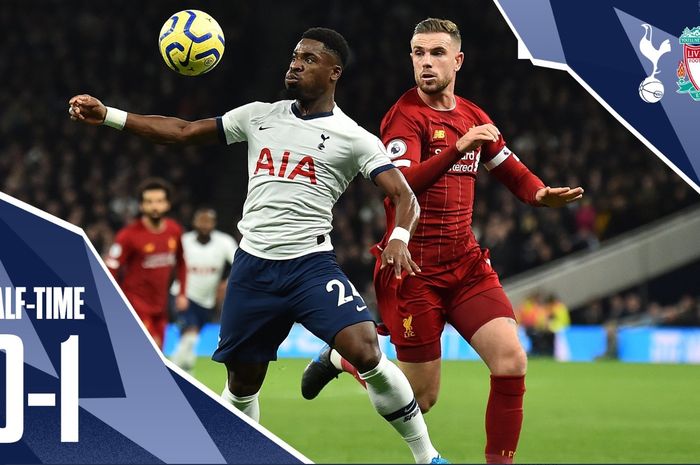 Liverpool unggul 1-0 atas Tottenham Hotspur pada babak pertama laga pekan ke-22 Liga Inggris, Sabtu (11/1/2020).