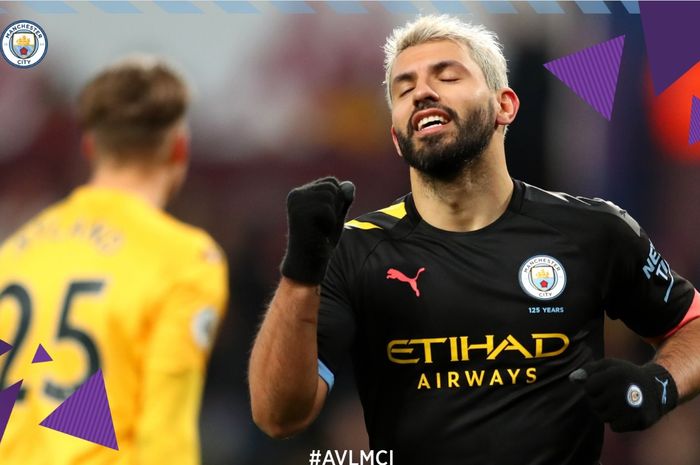 Sergio Aguero mencetak hat-trick saat Manchester City mengalahkan Aston Villa 6-1 dalam lanjutan Liga Inggris, Minggu (12/1/2020) di Villa Park.