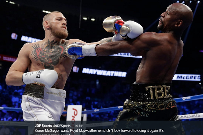 Ketika duel tinju antara Conor McGregor vs Floyd Mayweather Jr berlangsung di T-Mobile Arena, Las Vegas, Agustus 2017 silam. Saat itu, McGregor kalah melalui technical knockout (TKO) dari Mayweather di ronde kesepuluh.