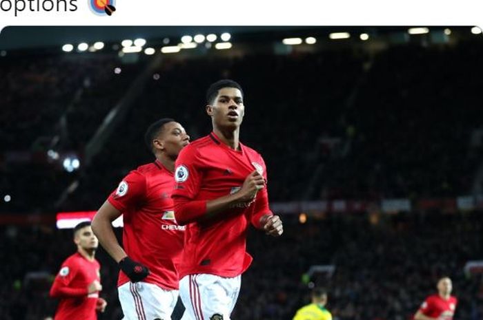 Penyerang Manchester United, Marcus Rashford.