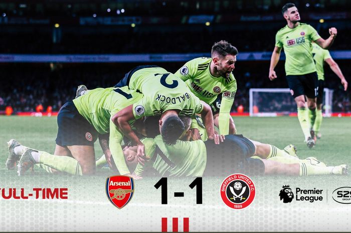 Arsenal hanya bermain imbang 1-1 melawan Sheffield United pada laga pekan ke-23 Premier League, Sabtu (18/1/2020) di Stadion Emirates.