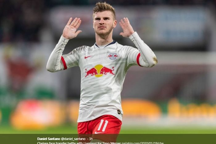 Penyerang RB Leipzig, Timo Werner, dikabarkan menjadi rebutan Chelsea dan Liverpool.