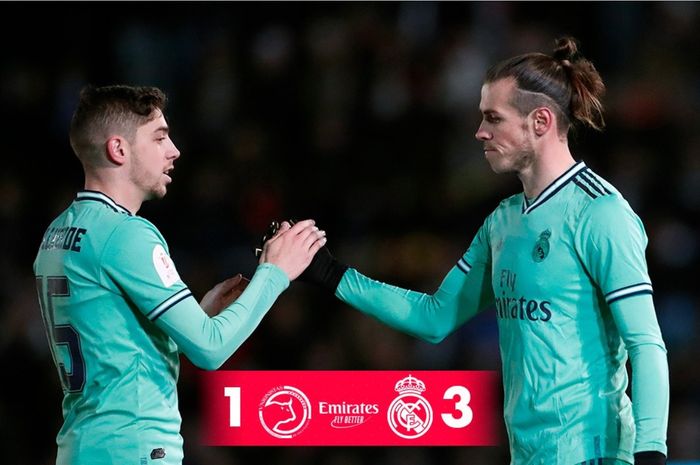 Gareth Bale, mencetak gol pembuka skor yang membawa Real Madrid menang 3-1 atas Unionistas de Salamanca di babak 32 besar Copa del Rey, Rabu (22/1/2020).