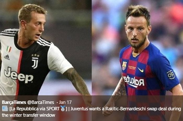 Rumor transfer pertukaran pemain antara Bernardeschi-Rakitic yang dilakukan oleh Barcelona dengan Juventus