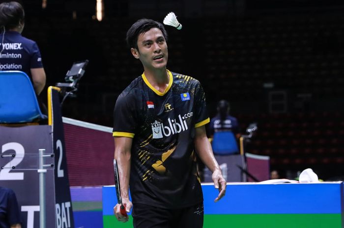 Pebulu tangkis tunggal putra Indonesia, Shesar Hiren Rhustavito, pada babak perempat final Thailand Masters 2020 di Indoor Stadium Huamark, Bangkok, Jumat (24/1/2020).